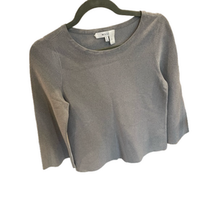 Milly Gray Long Flare Sleeve Top size P